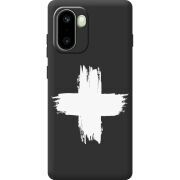 Чорний чохол BoxFace OnePlus 15R Білий хрест ЗСУ