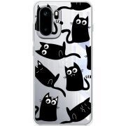 Прозорий чохол BoxFace OnePlus Ace 6 с 3D-глазками Black Kitty