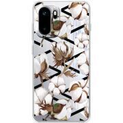 Прозорий чохол BoxFace OnePlus Ace 6 Cotton flowers