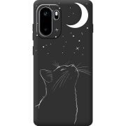 Чорний чохол BoxFace OnePlus Ace 6 Місячний кіт