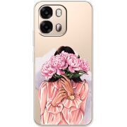 Прозорий чохол BoxFace OPPO A6s 4G Девушка с Пионами