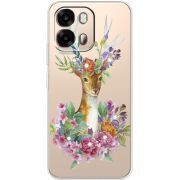 Чохол зі стразами OPPO A6s 4G Deer with flowers