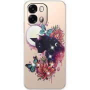 Чохол зі стразами OPPO A6s 4G Cat in Flowers