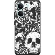 Чорний чохол BoxFace Poco X8 Pro Skull and Roses