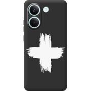 Чорний чохол BoxFace Poco X8 Pro Білий хрест ЗСУ