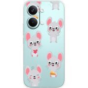 Прозорий чохол BoxFace Poco X8 Pro Max с 3D-глазками Mouse