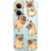 Прозорий чохол BoxFace Poco X8 Pro Max с 3D-глазками Pug