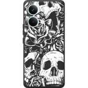 Чорний чохол BoxFace Poco X8 Pro Max Skull and Roses