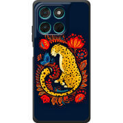 Чохол BoxFace Moto G77 Petrykivka Leopard