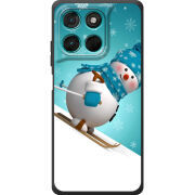 Чохол BoxFace Moto G77 Skier Snowman