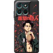 Чорний чохол BoxFace Moto G77 Атака Титанов Леви