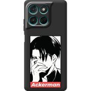 Чорний чохол BoxFace Moto G77 Attack On Titan - Ackerman