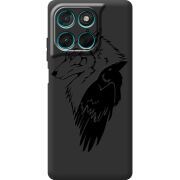 Чорний чохол BoxFace Moto G77 Wolf and Raven