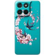 Чохол зі стразами Moto G77 Swallows and Bloom