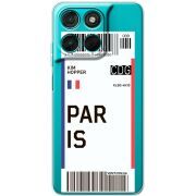 Прозорий чохол BoxFace Moto G77 Ticket Paris