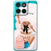 Прозорий чохол BoxFace Moto G77 Travel Girl