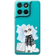 Прозорий чохол BoxFace Moto G77 Cat Style