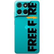 Прозорий чохол BoxFace Moto G77 Free Fire Black Logo