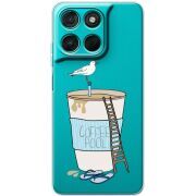 Прозорий чохол BoxFace Moto G77 Segull in Cofee Pool