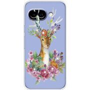 Чохол зі стразами Google Pixel 10A Deer with flowers