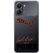 Прозорий чохол BoxFace Tecno Spark Go 3 Wild Cat