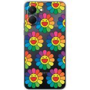 Прозорий чохол BoxFace Tecno Spark Go 3 Hippie Flowers