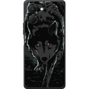 Чорний чохол BoxFace Tecno Spark Go 3 Wolf