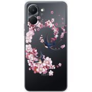 Чохол зі стразами Tecno Spark Go 3 Swallows and Bloom
