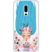 Прозрачный чехол Uprint Meizu 16 Plus Blue Hair
