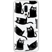 Прозрачный чехол Uprint Meizu 16 Plus с 3D-глазками Black Kitty