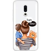 Прозрачный чехол Uprint Meizu 16 Plus Super Mama and Son
