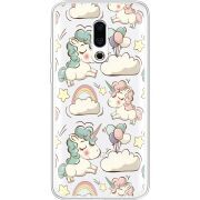 Прозрачный чехол Uprint Meizu 16 Plus Unicorns