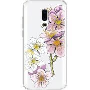 Прозрачный чехол Uprint Meizu 16 Plus Cherry Blossom
