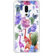 Прозрачный чехол Uprint Meizu 16 Plus Flamingo