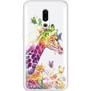 Прозрачный чехол Uprint Meizu 16 Plus Colorful Giraffe