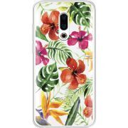 Прозрачный чехол Uprint Meizu 16 Plus Tropical Flowers