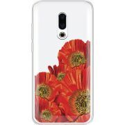 Прозрачный чехол Uprint Meizu 16 Plus Red Poppies