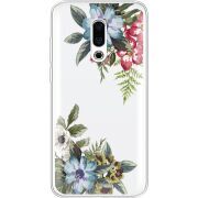 Прозрачный чехол Uprint Meizu 16 Plus Floral