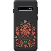 Чорний чохол BoxFace Samsung Galaxy S10 Plus (G975) Ukrainian Ornament