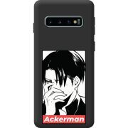 Чорний чохол BoxFace Samsung Galaxy S10 Plus (G975) Attack On Titan - Ackerman