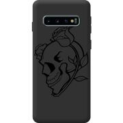 Чорний чохол BoxFace Samsung Galaxy S10 Plus (G975) Skull and Roses
