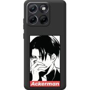 Чорний чохол BoxFace Moto Edge 70 Fusion Attack On Titan - Ackerman