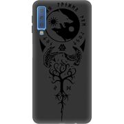 Черный чехол Uprint Samsung A750 Galaxy A7 2018 Hugin and Munin