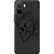 Чорний чохол BoxFace Poco M7 4G 169 mm Skull and Roses
