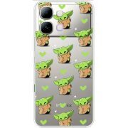 Прозорий чохол BoxFace Note Edge Pattern Baby Yoda