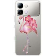 Прозорий чохол BoxFace Note Edge Floral Flamingo