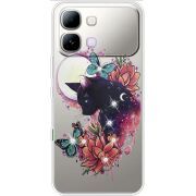 Чохол зі стразами Infinix Note Edge Cat in Flowers