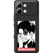 Чорний чохол BoxFace Infinix Note Edge Attack On Titan - Ackerman