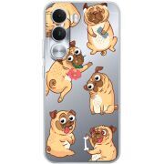 Прозорий чохол BoxFace Realme C100i с 3D-глазками Pug