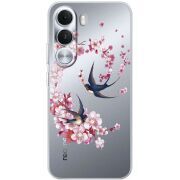 Чохол зі стразами Realme C100i Swallows and Bloom